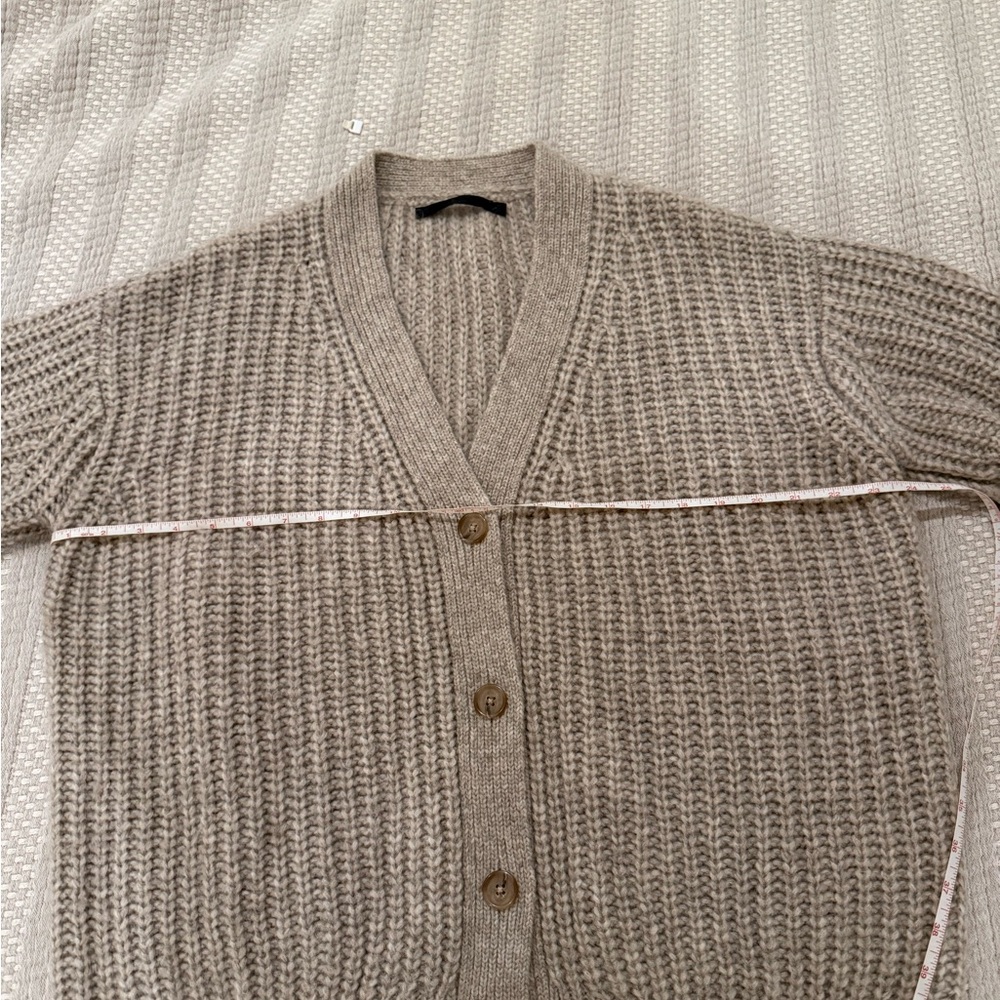 Jenni Kayne Alpaca Oversized Cocoon V Neck Cardigan Oatmeal XS - Picture 13 of 15